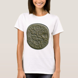 1957 British sixpence t-shirt