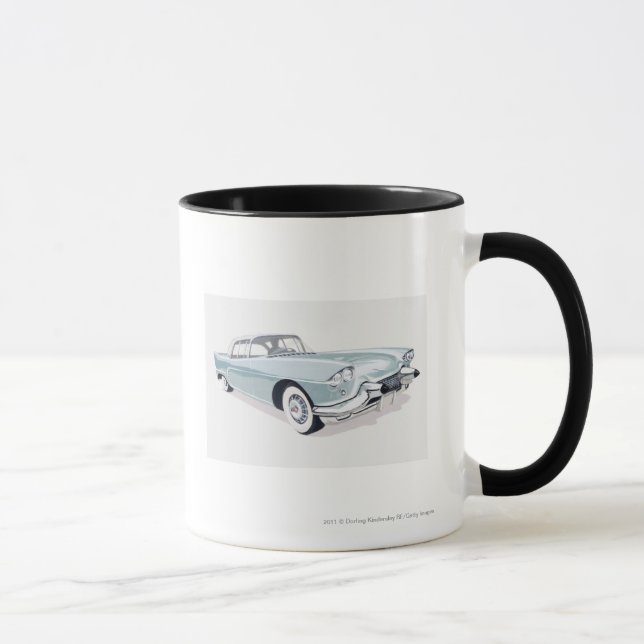 1957 Cadillac with silhouette of driver inside Mug (Right)