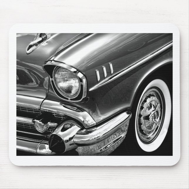 1957 Chevrolet Bel Air Black & White Mouse Pad (Front)