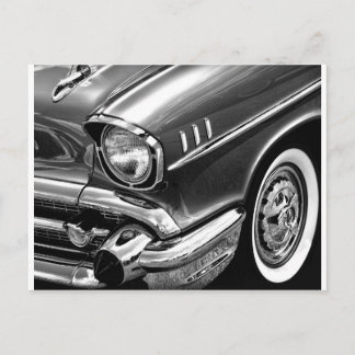 1957 Chevrolet Bel Air Black & White Postcard