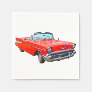 1957 Chevrolet Bel Air Convertible Antique Car Napkin