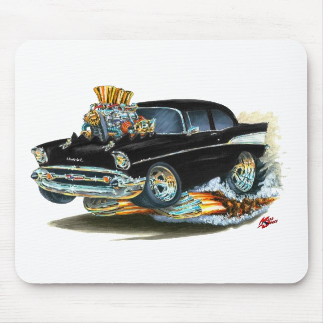 1957 Chevy 150-210 Black Car Mouse Pad (Front)