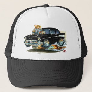 1957 Chevy 150-210 Black Car Trucker Hat