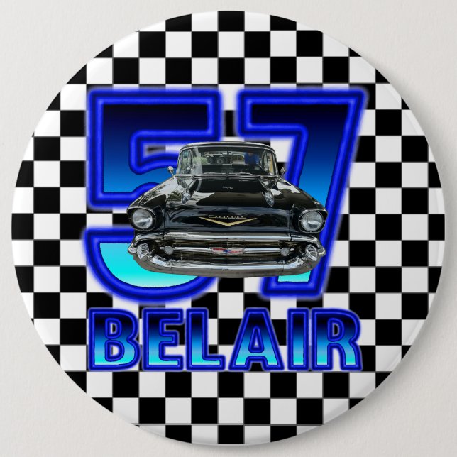 1957 Chevy Bel Air Button. 6 Cm Round Badge (Front)