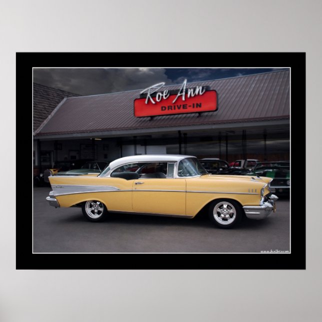 1957 Chevy Bel Air Classic Car Drive-In Poster (Front)