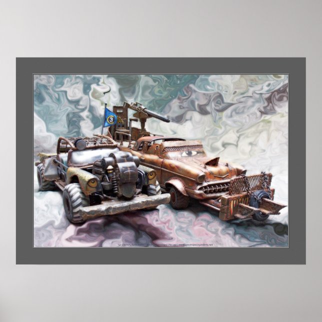 1957 Chevy Bel Air, Classic, junk Post Apocalypse Poster (Front)