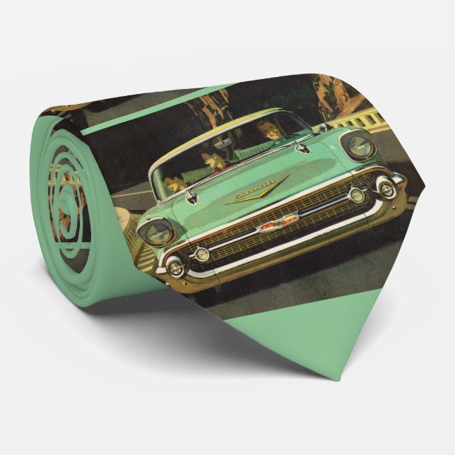 1957 Chevy Bel Air print Tie (Rolled)