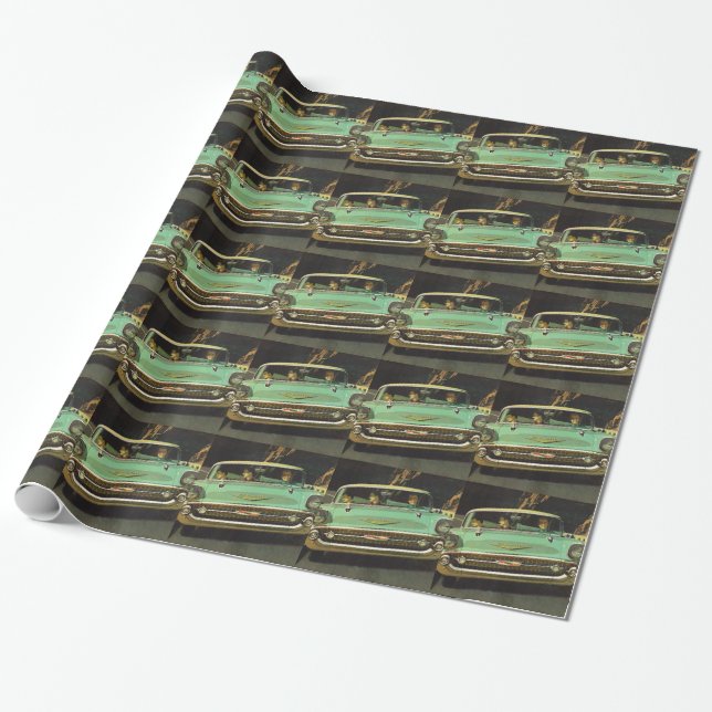 1957 Chevy Bel Air Wrapping Paper (Unrolled)