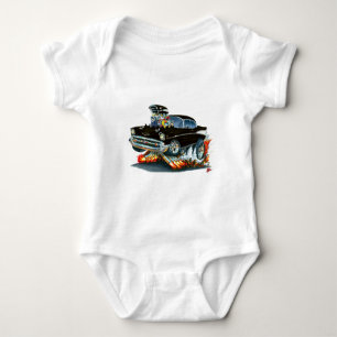 1957 Chevy Belair Black Car Baby Bodysuit