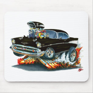1957 Chevy Belair Black Car Mouse Pad
