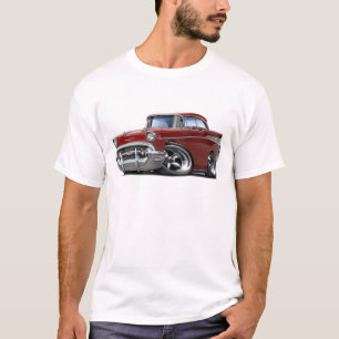 1957 Chevy Belair Maroon Hot Rod T-Shirt