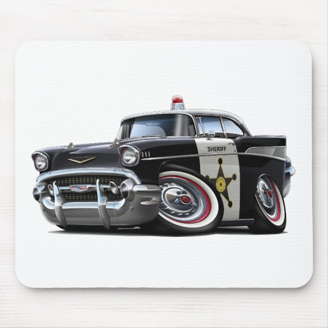 1957 Chevy Belair Police Car Mouse Pad (Front)
