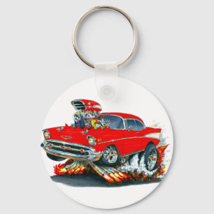 1957 Chevy Belair Red Car Key Ring