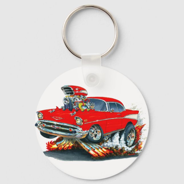 1957 Chevy Belair Red Car Key Ring (Front)
