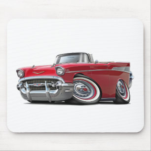 1957 Chevy Belair Red Convertible Mouse Pad