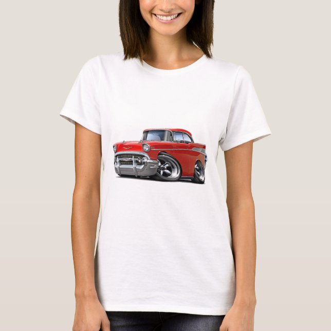 1957 Chevy Belair Red Hot Rod T-Shirt (Front)