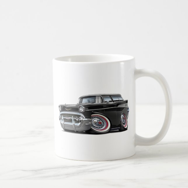 1957 Chevy Nomad Black Car Coffee Mug (Right)