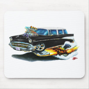 1957 Chevy Nomad Black Car Mouse Pad