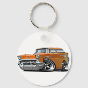 1957 Chevy Nomad Orange Hot Rod Key Ring