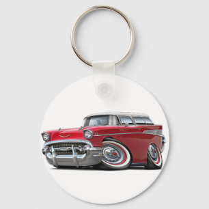 1957 Chevy Nomad Red-White Car Key Ring