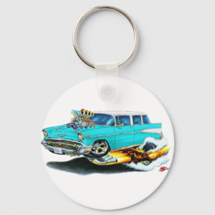 1957 Chevy Nomad Turquoise Car Key Ring