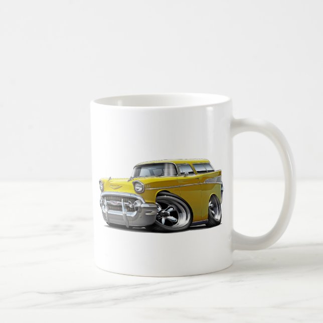 1957 Chevy Nomad Yellow Hot Rod Coffee Mug (Right)