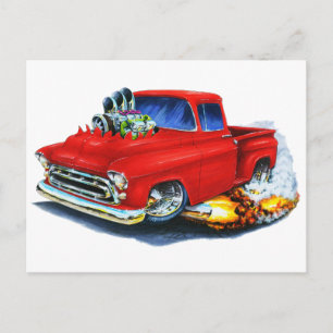 1957 Chevy Pickup Red Postcard