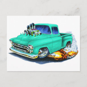 1957 Chevy Pickup Seafoam Green Postcard