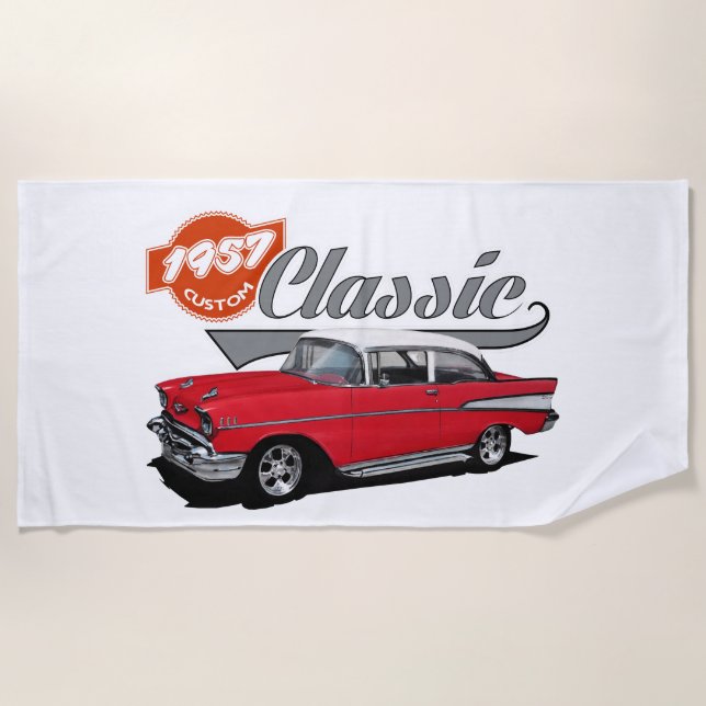 1957 Classic American Car Beach Towel (Front)