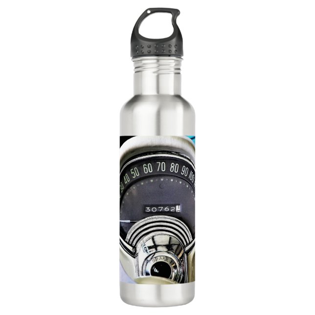 1957 Classic Sports Car Speedometer 710 Ml Water Bottle (Front)