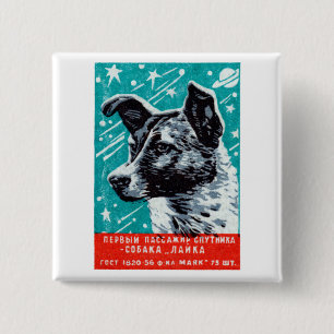 1957 Laika the Space Dog 15 Cm Square Badge