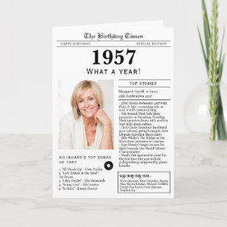 1957 Newspaper Birthday card