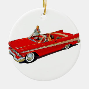 1957 Plymouth Belvedere Convertible Coupe Ceramic Tree Decoration
