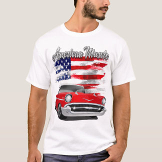 1957 Red and White American Muscle Chevy Bel Air T-Shirt