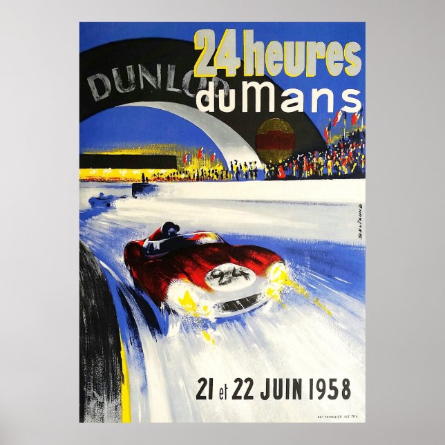 1958 24h Le Mans Grand Prix Automobile Race Poster (Front)