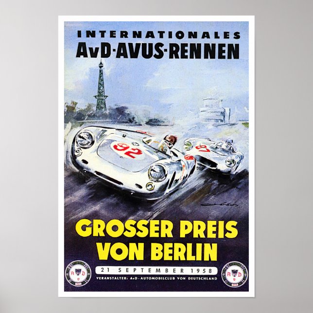 1958 Berlin Grand Prix vintage racing Poster (Front)