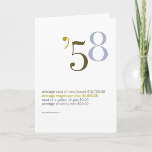 1958 Birthday Fun Facts Card