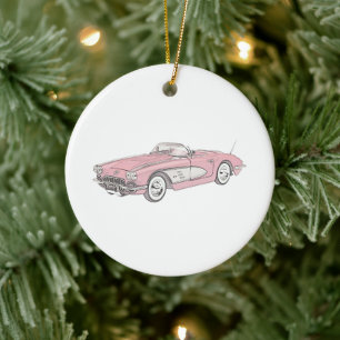 1958 Chevy Corvette Ceramic Ornament