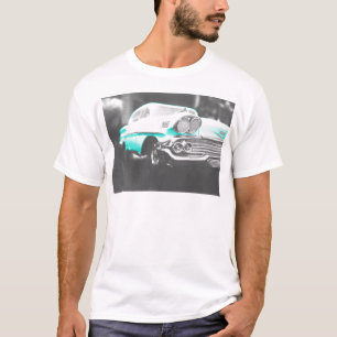1958 chevy impala bright blue classic car T-Shirt