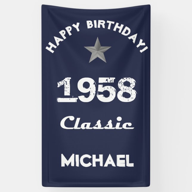 1958 Classic 60th Birthday Celebration Banner (Vertical)