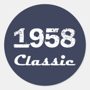 1958 Classic 60th Birthday Celebration Round Sticker