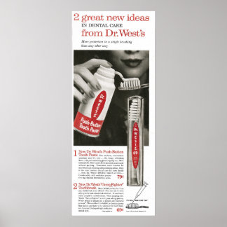 1958 Dr. West toothpaste Poster
