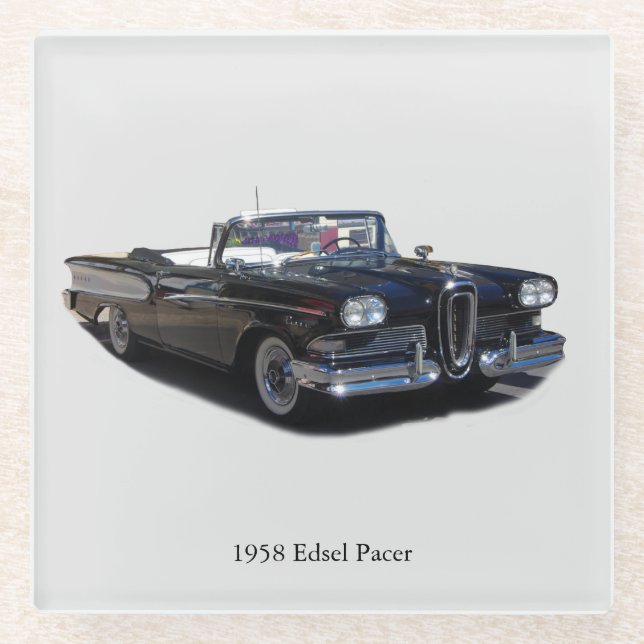 1958 Edsel Pacer glass coaster (Front)