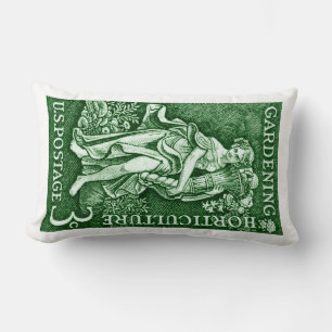1958 Gardening + Horticulture Stamp Lumbar Cushion