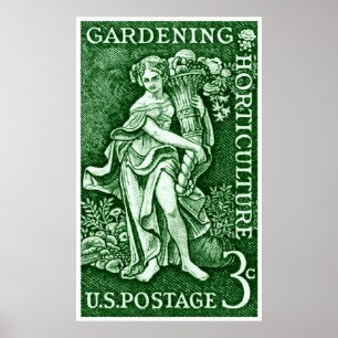 1958 Gardening + Horticulture Stamp Poster