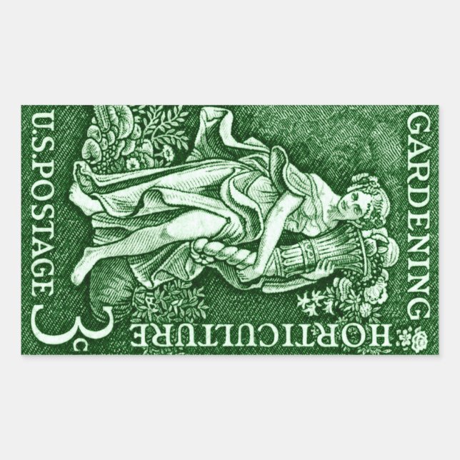 1958 Gardening + Horticulture Stamp Rectangular Sticker (Front)