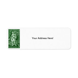 1958 Gardening + Horticulture Stamp Return Address Label