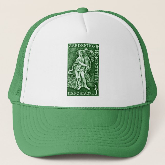 1958 Gardening + Horticulture Stamp Trucker Hat (Front)