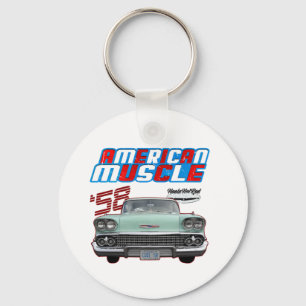1958,Impala,Rockabilly,rusty car,distressed,Tailfi Key Ring