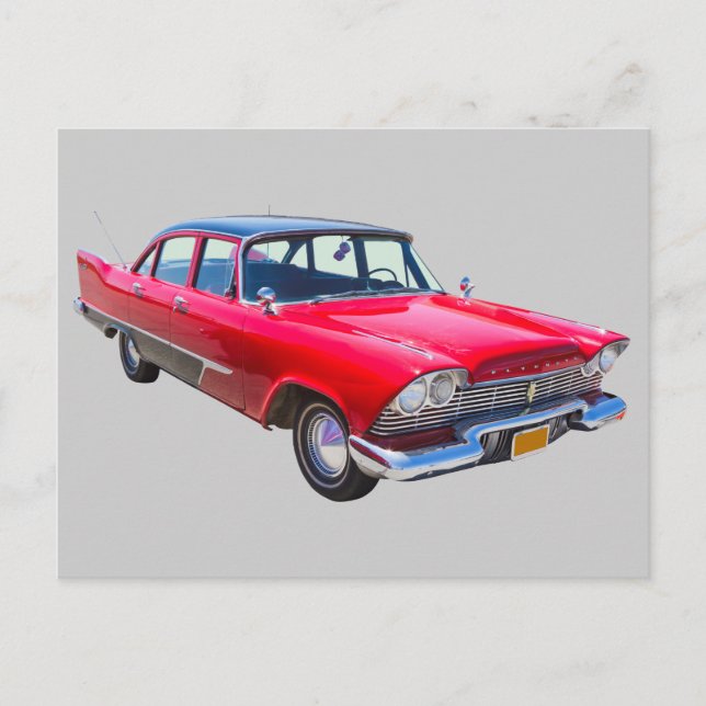 1958 Plymouth Savoy Classic Antique Car Postcard (Front)